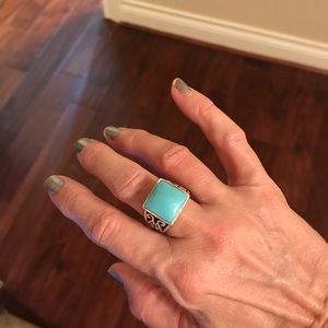 Genuine turquoise ring in SS